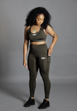Gains olive green core pocket leggings