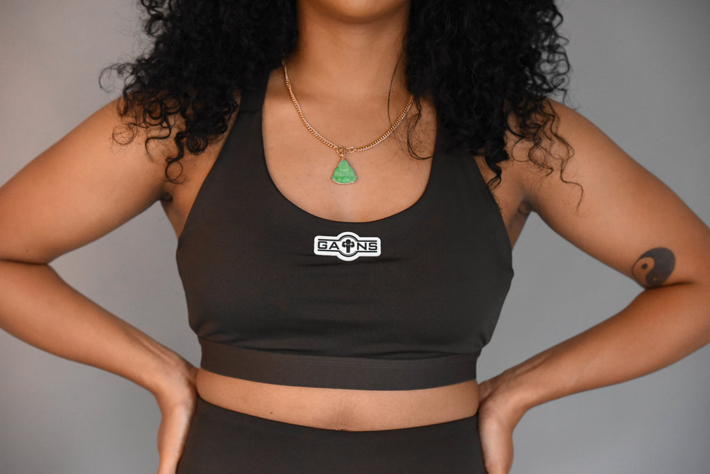 Gains women's olive green active core bra