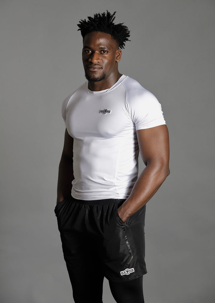 Gains Mens white Slim Fit T-Shirt