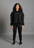 Women's black active-lounge fitted joggers