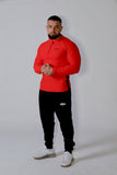 *PRE ORDER* Red with black Slim fitted stretchy long sleeve t-shirt & shorts set