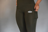 Gains olive green core pocket leggings