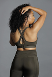Gains women's olive green active core bra